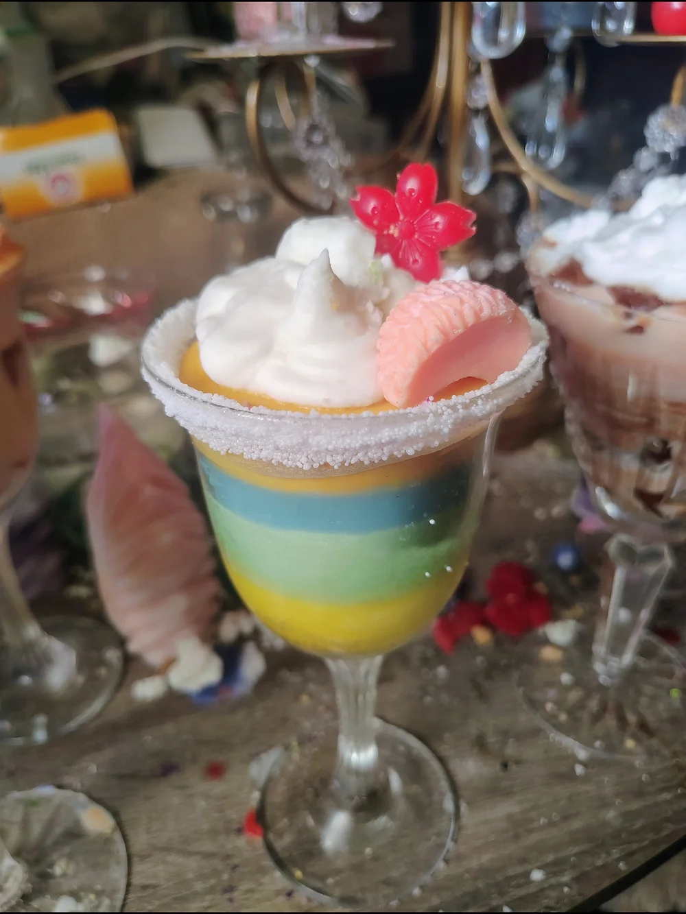 Layered Citrus & Berry Whipped Body Mousse - Yellow/Green/Blue
